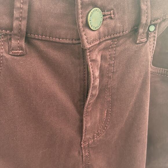 Ann Taylor Women's Wine Color Jeans Size 2 Petite - Picture 5 of 15